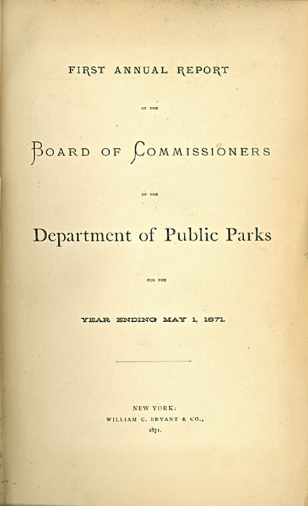 Parks Dept.1st Report 1871